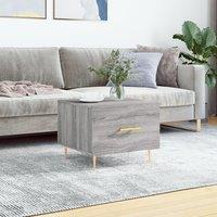 Berkfield Home Coffee Table Grey Sonoma 50x50x40 cm Engineered Wood | Size: 50 x 50 x 40 cm