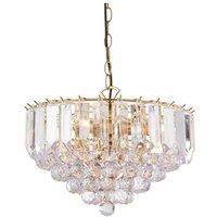Netlighting Fargo 3 Light Ceiling Pendant Acrylic Brass E14 in Gold