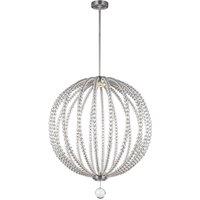 Netlighting Oberlin LED 2 Light Large Spherical Ceiling Pendant Satin Nickel in Grey