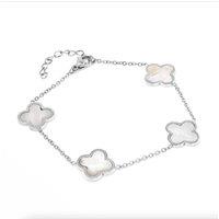 Say It With Clover Bracelet Silver & Pearl | Size: 7.5 cm