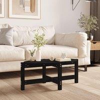 Berkfield Home Coffee Table Black 87x48x35 cm Solid Wood Pine | Size: 87 x 48 x 35 cm