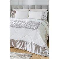 Catherine Lansfield 'Lattice Cut Velvet' Bedspread in Natural