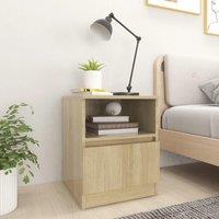 Berkfield Home Bed Cabinet Sonoma Oak 40x40x50 cm Engineered Wood in Brown | Size: 40 x 40 x 50 cm