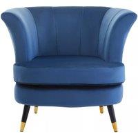 Orsina Loretta Velvet Scalloped Chair in Blue