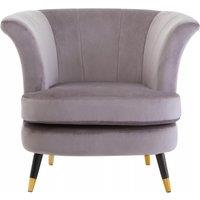 Orsina Loretta Velvet Scalloped Chair in Brown