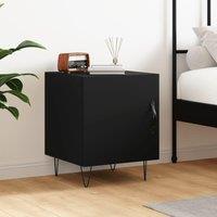Berkfield Home Bedside Cabinet Black 40x40x50 cm Engineered Wood | Size: 40 x 40 x 50 cm