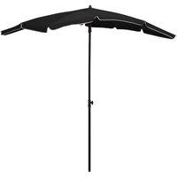 Garden Parasol with Pole 200x130 cm Black