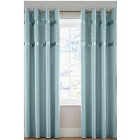 Catherine Lansfield 'Sequin Cluster' Lined Eyelet Curtains in Blue | Size: 168 cm width x 183 cm drop