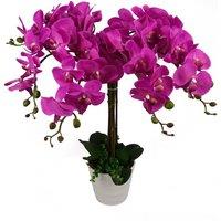 Leaf 85cm Artificial Deluxe Bush Orchid - Dark Pink