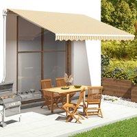 Berkfield Home Replacement Fabric for Awning Yellow & White 4x3.5 m