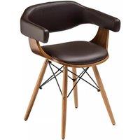 Interiors by Premier Leather Effect Beech Wood Legs Chair