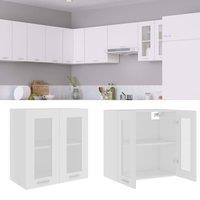Berkfield Home Hanging Glass Cabinet White 60x31x60 cm Engineered Wood | Size: 60 x 31 x 60 cm
