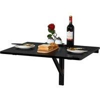 Costway Wall-mounted Drop-leaf Table Folding Floating Laptop Desk Space Saving Hanging in Black