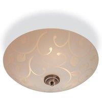 Netlighting Sadie 3 Light Semi Flush Ceiling Light Opal Glass Decorative Pattern E14 in White