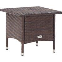 Tea Table Brown 50x50x47 cm Poly Rattan