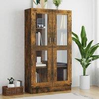 Berkfield Home Vitrine Cabinet Smoked Oak 82.5x30.5x150 cm Engineered Wood in Brown