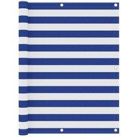 Berkfield Home Balcony Screen White & Blue 120x500 cm Oxford Fabric