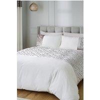 Catherine Lansfield Lattice Cut Velvet Duvet Set in Natural | Size: Super King