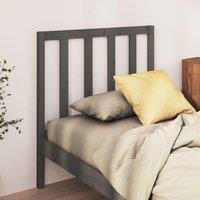 Berkfield Home Bed Headboard Grey 81x4x100 cm Solid Wood Pine | Size: 81 x 4 x 100 cm