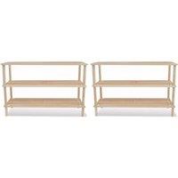 3-Tier Shoe Racks 2 pcs Solid Fir Wood
