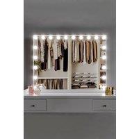 Living and Home Large Smart Touch Control Luxury Vanity Mirror with 20 Lights, Tabletop Cosmetic Mirror For Home in Natural