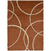 THE RUGS Snug Collection Shaggy Rugs Bubbles Design | I110A in Terracotta | Size: 160 cm x 230 cm