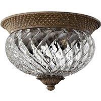 Netlighting Plantation 2 Light Small Semi Flush Ceiling Light Pearl Bronze E27 in Brown