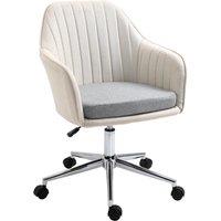 VINSETTO Leisure Office Chair Linen Swivel Computer Desk Chair Study in Beige