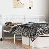 Berkfield Home Metal Headboard White 193 cm in Black