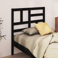 Berkfield Home Bed Headboard Black 81x4x104 cm Solid Wood Pine | Size: 81 x 4 x 104 cm