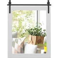 Costway Wall Mounted Mirror Vanity Make Up Farmhouse Wall Mirror in White