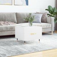 Berkfield Home Coffee Table White 50x50x40 cm Engineered Wood | Size: 50 x 50 x 40 cm