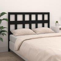 Berkfield Home Bed Headboard Black 125.5x4x100 cm Solid Wood Pine