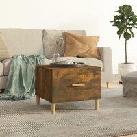 Berkfield Home Coffee Table Smoked Oak 50x50x40 cm Engineered Wood in Brown | Size: 50 x 50 x 40 cm
