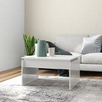 Berkfield Home Coffee Table High Gloss White 68x50x38 cm Engineered Wood | Size: 68 x 50 x 38 cm