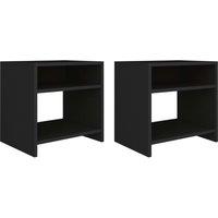 Berkfield Home Bedside Cabinets 2 pcs Black 40x30x40 cm Engineered Wood | Size: 40 x 30 x 40 cm