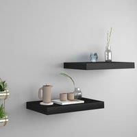 Berkfield Home Floating Wall Shelves 2 pcs Black 40x23x3.8 cm MDF