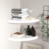 Berkfield Home Floating Corner Shelves 2 pcs White 35x35x3.8 cm MDF