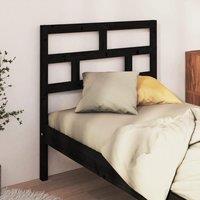 Berkfield Home Bed Headboard Black 96x4x100 cm Solid Wood Pine | Size: 96 x 4 x 100 cm