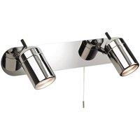 Netlighting Atlantic 2 Light Spotlights Bar Switched Bathroom Ceiling Light Chrome IP44 GU10 in Grey