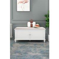 Shoe Cabinet Storage Bench with Linen Cushion