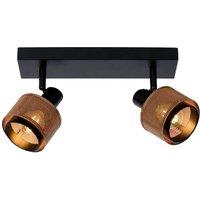 Lucide 'RAFA' Dimmable Rotatable Stylish Indoor Twin Ceiling Spotlight 2xE14 in Black