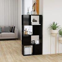 Book Cabinet Room Divider High Gloss Black 60x24x124.5 cm