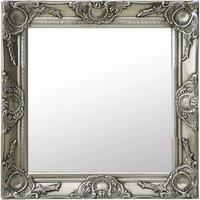 Berkfield Home Wall Mirror Baroque Style 50x50 cm Silver