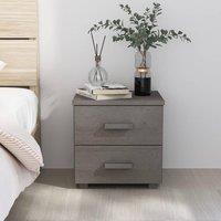 Berkfield Home Bedside Cabinet HAMAR Light Grey 40x35x44.5 cm Solid Pinewood