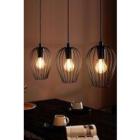Eglo Newtown Vintage 3-Light Pendant With Black Caged Shades