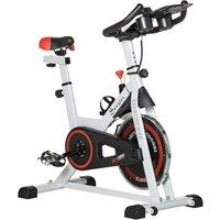 HOMCOM Upright Exercise Bike 8kg Flywheel Indoor Training Cycling Machine Stationary Workout Bicycle w/ Adjustable Resistance Seat Handlebar LCD