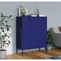 Berkfield Home Drawer Cabinet Navy Blue 80x35x101.5 cm Steel