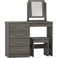 Seconique Nevada 4 Drawer Dressing Table Set in Black