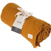 Yard Lark 100% Cotton Muslin Frayed Edge Throw in Amber | Size: 240 cm x 260 cm